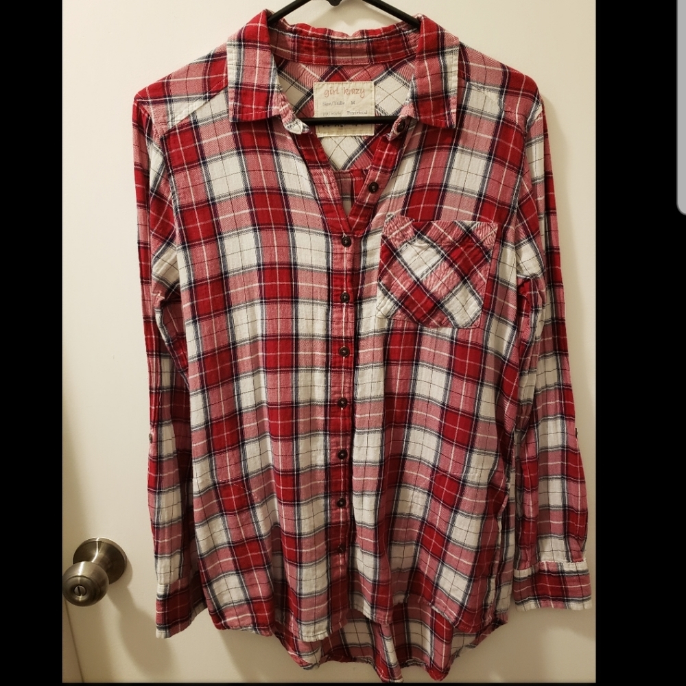Plaid button down,  long sleeve shirt sz.M